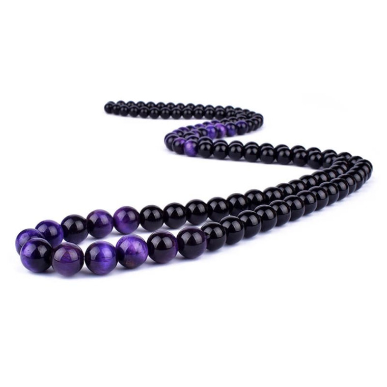 Намисто з агату та тигрового ока Purple (19021) - 2