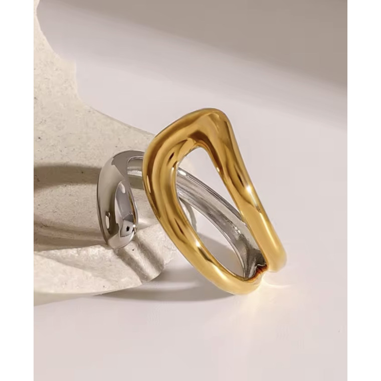 Каблучка «Mercury Gold» — Регульований розмір — Waterproof Steel (21025) - 3