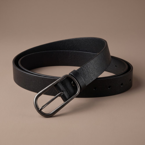Жіночий шкіряний ремінь Hemst Slim Black (2,5 см) (25015)
