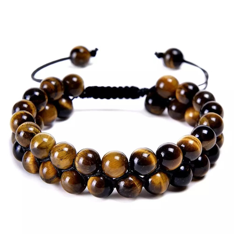 Подвійний плетений браслет із тигрового ока (80137) - 1